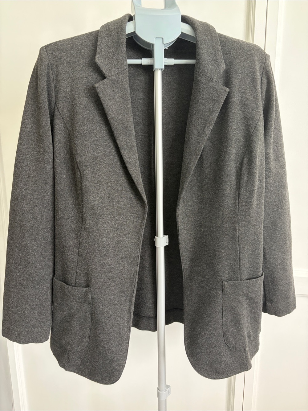 J. Jill Charcoal Gray Open-Front Ponte Knit Blazer Jacket - Size M